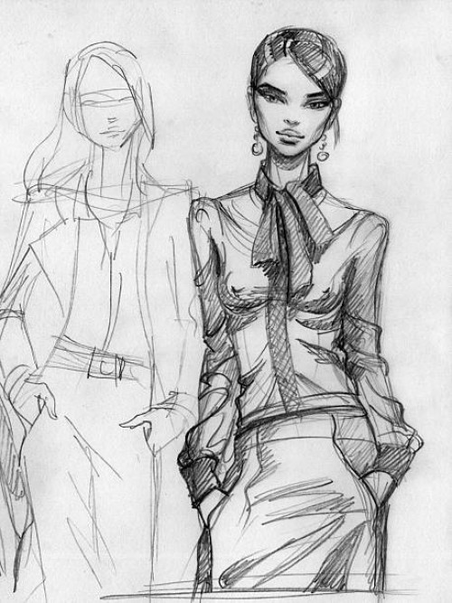 fashion model (black-and-white) - fashion stock illustrations