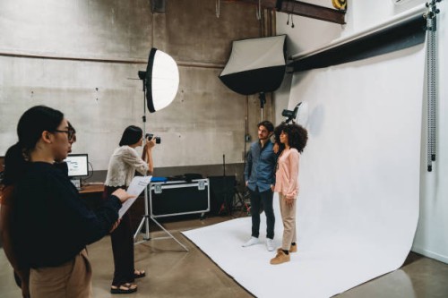 fashion photo shoot in a modern loft - fashion stock pictures, royalty-free photos & images