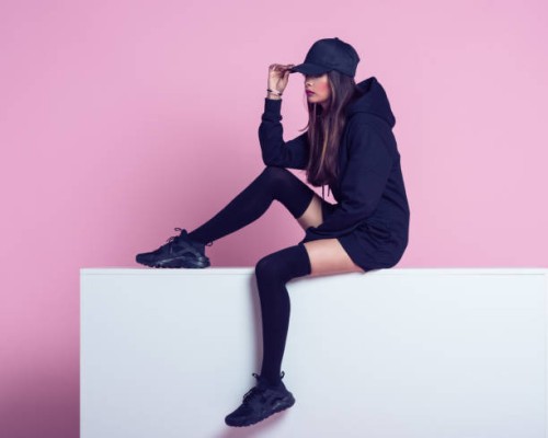 fashion portrait of rebel young woman - fashion stock pictures, royalty-free photos & images