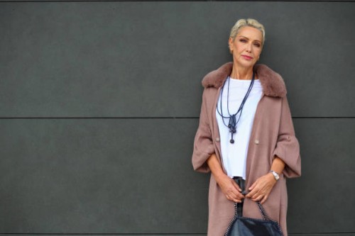 fashionable mature woman portrait - fashion stock pictures, royalty-free photos & images