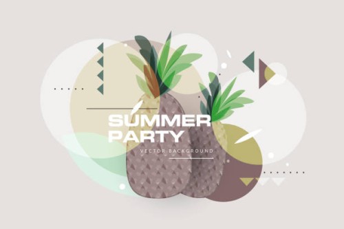 fashionable modern poster with pineapple, summer party. retro style banner - fashion stock illustrations