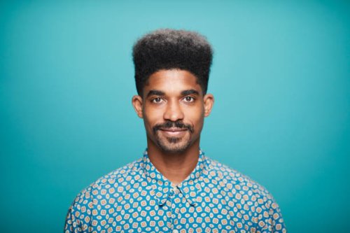 fashionable young man headshot portrait. - hairstyle stock pictures, royalty-free photos & images
