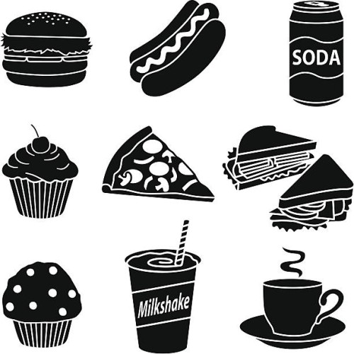 fast food diet - junk food stock illustrations