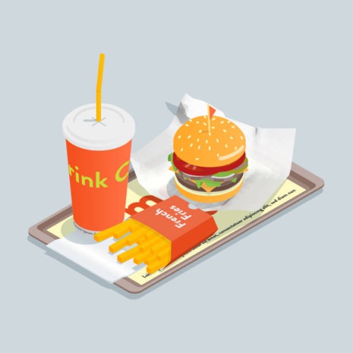 fast food menu - junk food stock illustrations