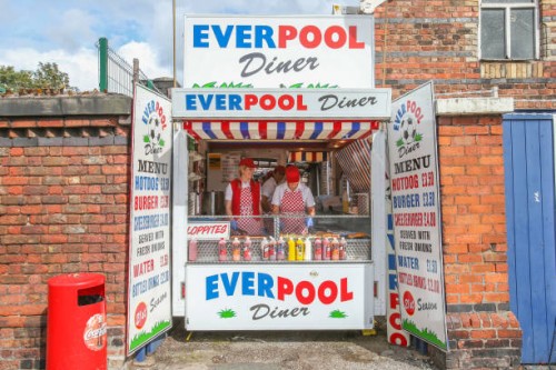 Fast food outlet outside Anfield during the Premier League match between Liverpool and Burnley at Anfield on September 16, 2017 in Liverpool, England.
