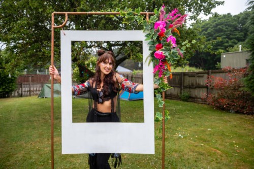 festival picture frame fun - garden decoration stock pictures, royalty-free photos & images