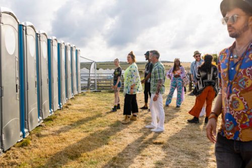 festival toilets - concert stock pictures, royalty-free photos & images