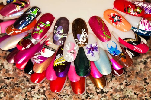 fingernail decorations - fashion stock pictures, royalty-free photos & images