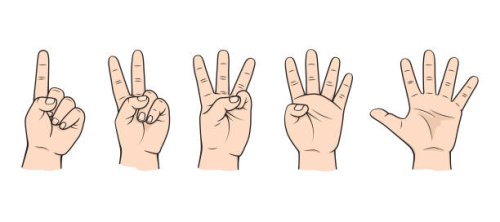 fingers for teaching early counting in children education stock illustration hands - body parts number 0, 1, 2, 3, 4, 5 - nails art stock illustrations