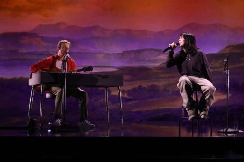 Finneas and Billie Eilish perform on stage at Telekom Electronic Beats at Telekom Forum on June 01, 2022 in Bonn, Germany.