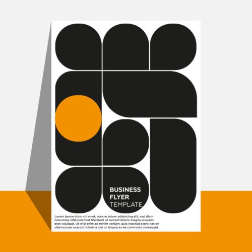 flat mosaic flyer template. orange, black and gray color. geometric poster design. - fashion stock illustrations