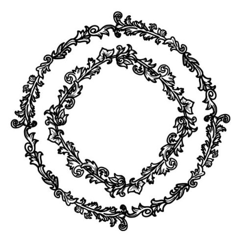 flora wreath circle frame - garden decoration stock illustrations