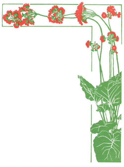 floral ornament with flower head decorative art nouveau 1897 - garden decoration stock illustrations