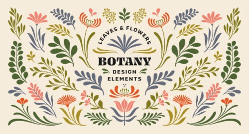 flowers and leaves design elements - fashion stock illustrations