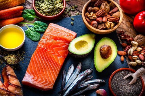 food with high content of omega-3 fats - food stock pictures, royalty-free photos & images