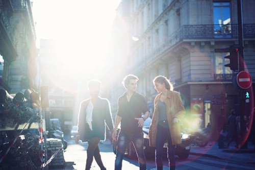 french young people walking on a street - fashion stock pictures, royalty-free photos & images