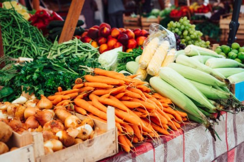 fresh vegetables for sale on market stall - food stock pictures, royalty-free photos & images