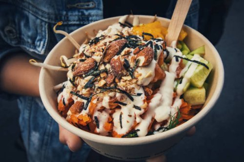 fresh vegetarian salad - take out food - junk food stock pictures, royalty-free photos & images