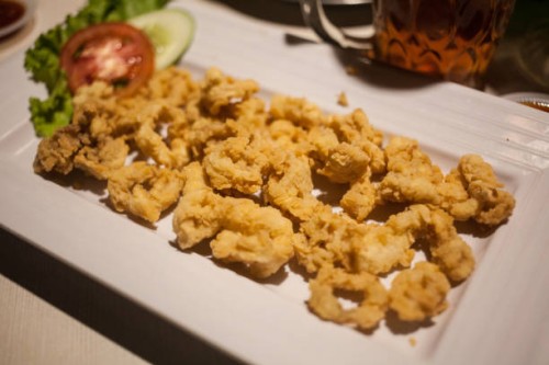 fried calamari - junk food stockfoto's en -beelden
