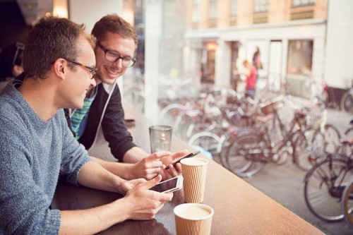 friends at cafe. - junk food stock pictures, royalty-free photos & images