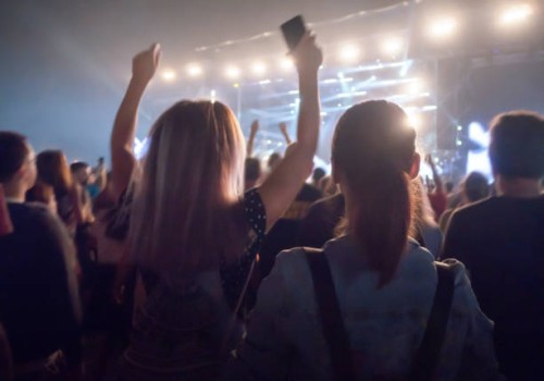 friends at concert dancing and enjoying music - concert stock pictures, royalty-free photos & images