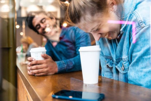 friends having fun together in a coffee shop - junk food stock pictures, royalty-free photos & images