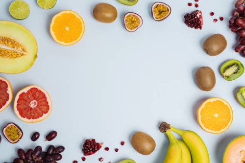 fruit flat lay from above colorful food background - food stock pictures, royalty-free photos & images