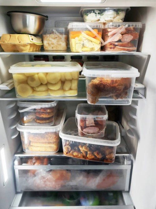full fridge, lots of different food - food stock pictures, royalty-free photos & images