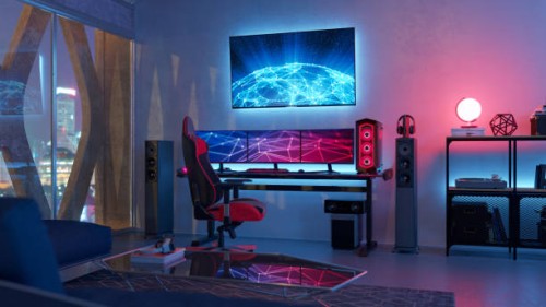 gamer room - home decoration stock pictures, royalty-free photos & images