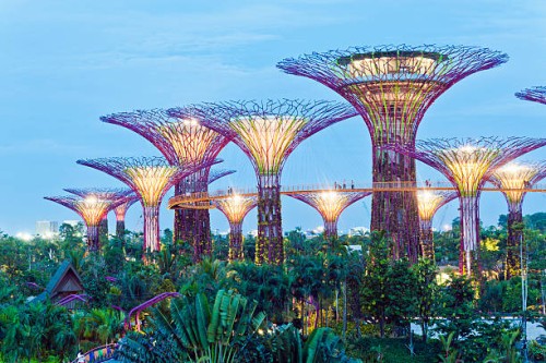 gardens by the bay, singapore. - garden decoration stock pictures, royalty-free photos & images