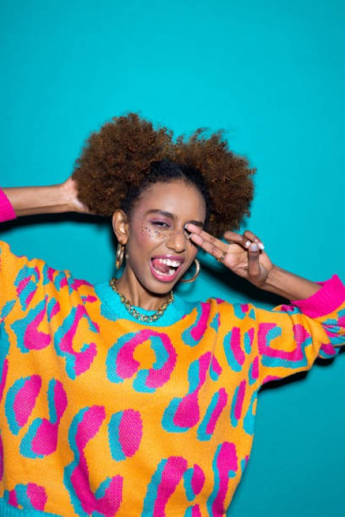 gen z excited young woman - fashion stock pictures, royalty-free photos & images