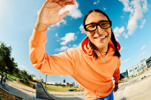 gen z teenager wants to greet you. - fashion stock pictures, royalty-free photos & images