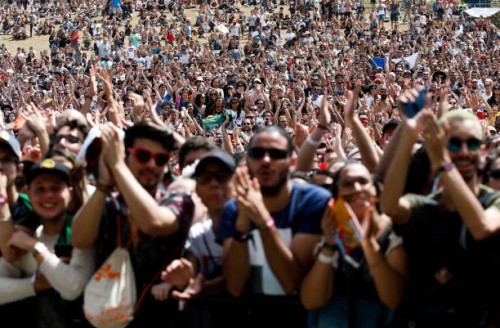 General athmosphere of the audience during Lollapaloosa Sao Paulo 2018 at the Interlagos racetrack on March 25, 2018 in Sao Paulo, Brazil.