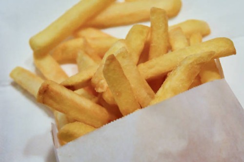General view of close up of French Fries on July 13, 2023 in Turin, Italy. On the occasion of World French Fries Day, celebrated on July 13th...