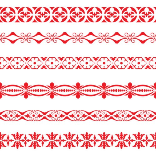 geometric borders seamless patterns on a transparent background - garden decoration stock illustrations