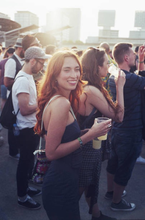 girl at a festival - concert stock pictures, royalty-free photos & images