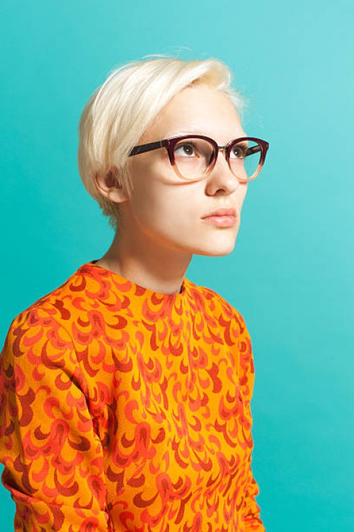 girl wearing glasses - fashion stock pictures, royalty-free photos & images