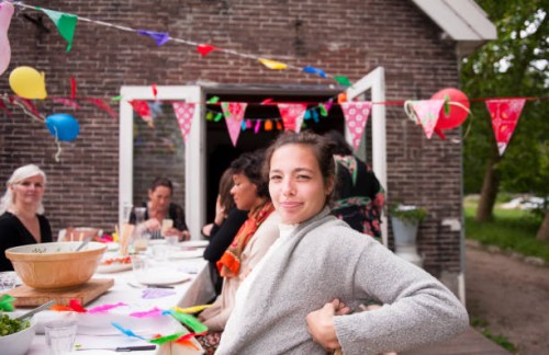 girls and women at a birthday dinner party - garden decoration stock pictures, royalty-free photos & images