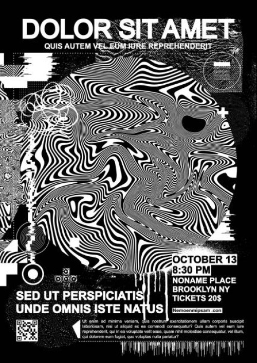 glitch poster - concert stock illustrations