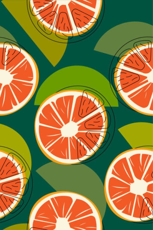 grapefruit pattern - garden decoration stock illustrations