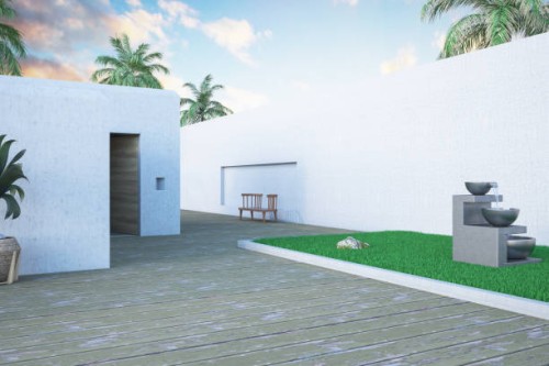 greek style summer house exterior - garden decoration stock pictures, royalty-free photos & images