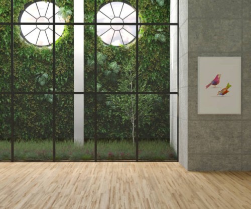 green nook with tree in the office - garden decoration stock pictures, royalty-free photos & images