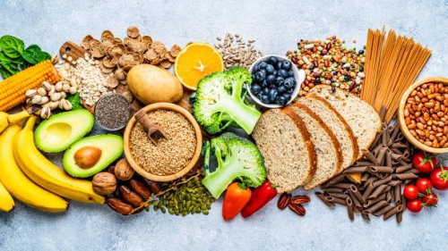 group of food with high content of dietary fiber arranged side by side - food stock pictures, royalty-free photos & images