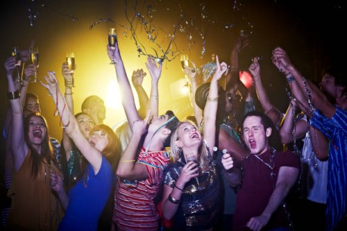 group of friends celebrating - concert stock pictures, royalty-free photos & images