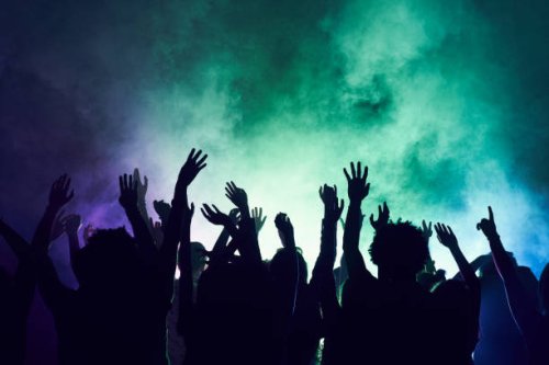 group of people having fun at music concert - concert stock pictures, royalty-free photos & images