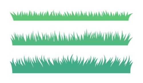 growing grass long short edge border design elements - garden decoration stock illustrations