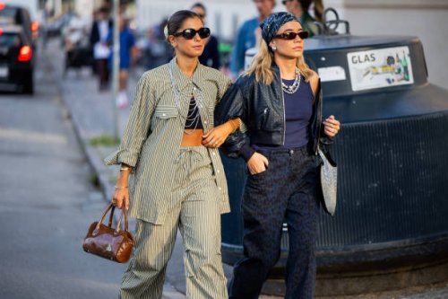 Guests outside Baum & Pferdgarten during day three of the Copenhagen Fashion Week SS25 on August 07, 2024 in Copenhagen, Denmark.