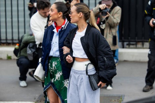 Guests outside Lacoste during the Womenswear Fall/Winter 2025/2026 as part of Paris Fashion Week on March 09, 2025 in Paris, France.