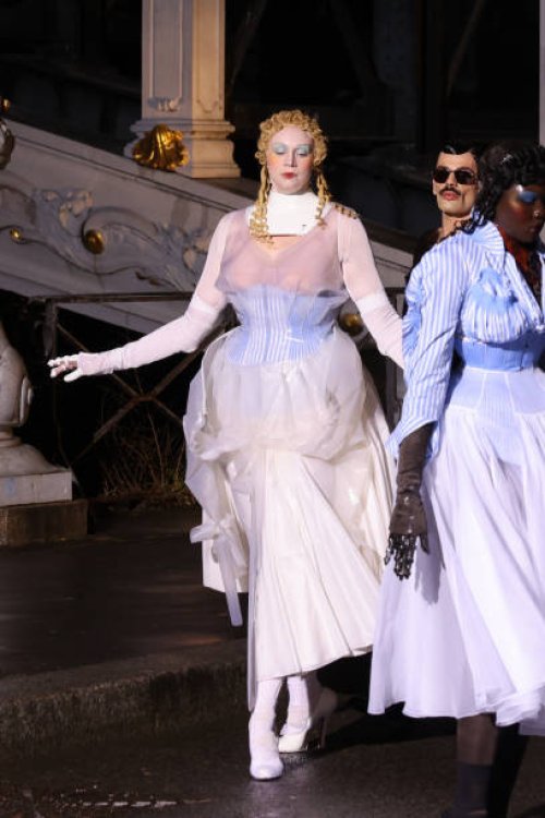 Gwendoline Christie walks the runway during the Maison Margiela Haute Couture Spring/Summer 2024 show as part of Paris Fashion Week on January 25,...
