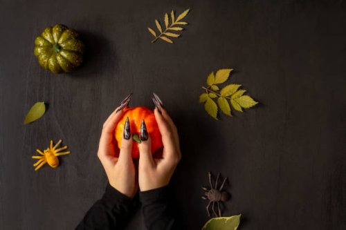 halloween nail art design,hands and decorations,russia - nails art stock pictures, royalty-free photos & images